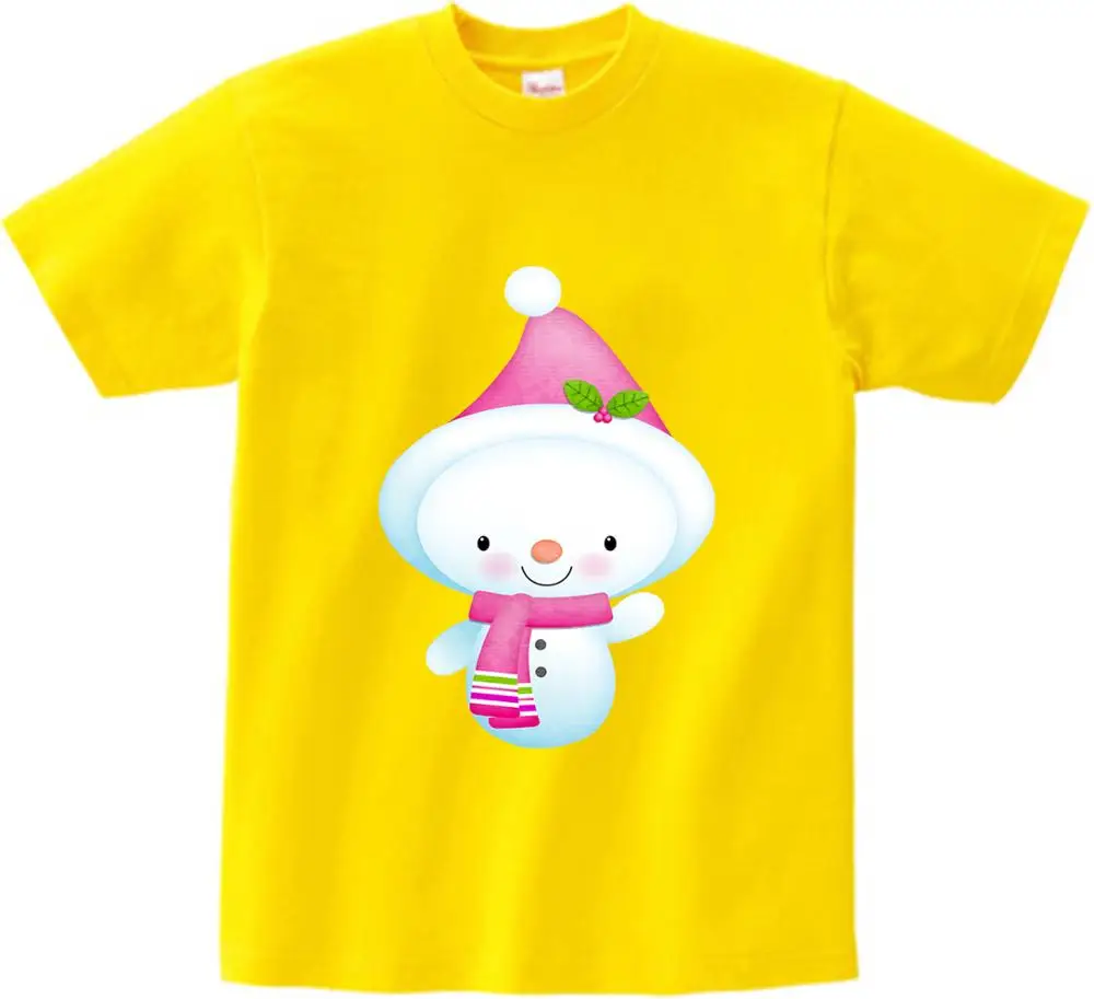 

Princess vogue Cotton Girls T Shirt summer Short Sleeve T Shirt Christams Snowman print Children Kids Costume baby girl tops NN