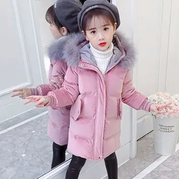 

Girls Winter Jackets Fashion Long Embroidered Clothes Padded Winter Clothes for Little Girls 2020 New Kids Clothes 10 12 Years