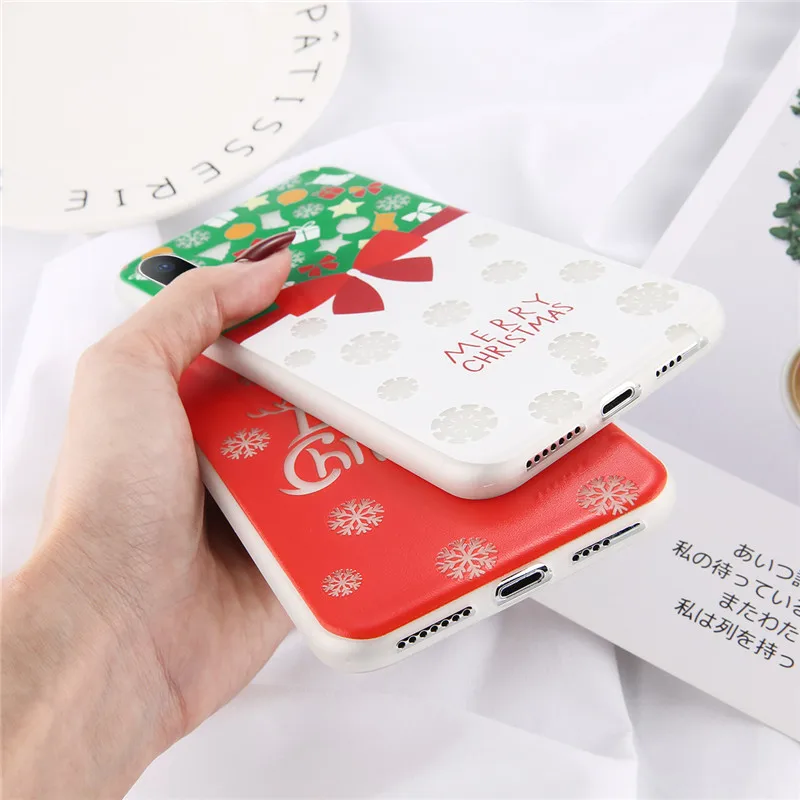 KJOEW мультфильм Рождество светящийся чехол для телефона для iPhone 11 Pro Max XR X Xs Max 7 8 6 6S Plus Санта Клаус Мягкий ТПУ силиконовый чехол