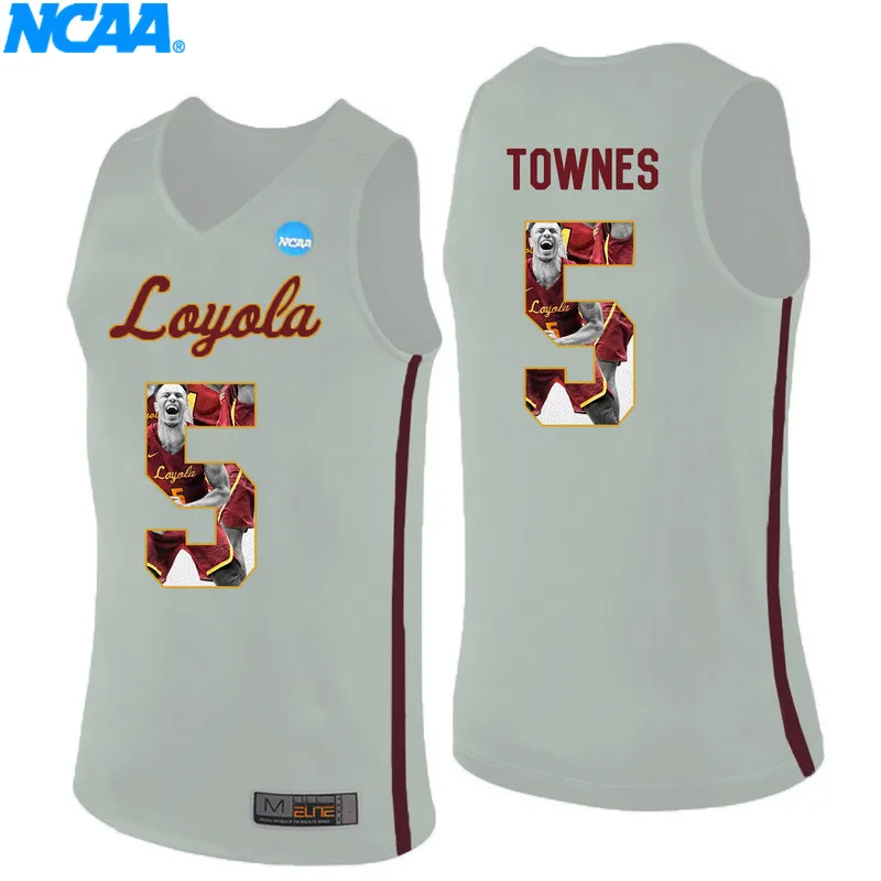 Новое поступление высокое качество Loyola(Chi) Ramblers Лукас вильямсон#1 Towns#5 футболки для колледжа Ограниченная серия майки S-XXXL