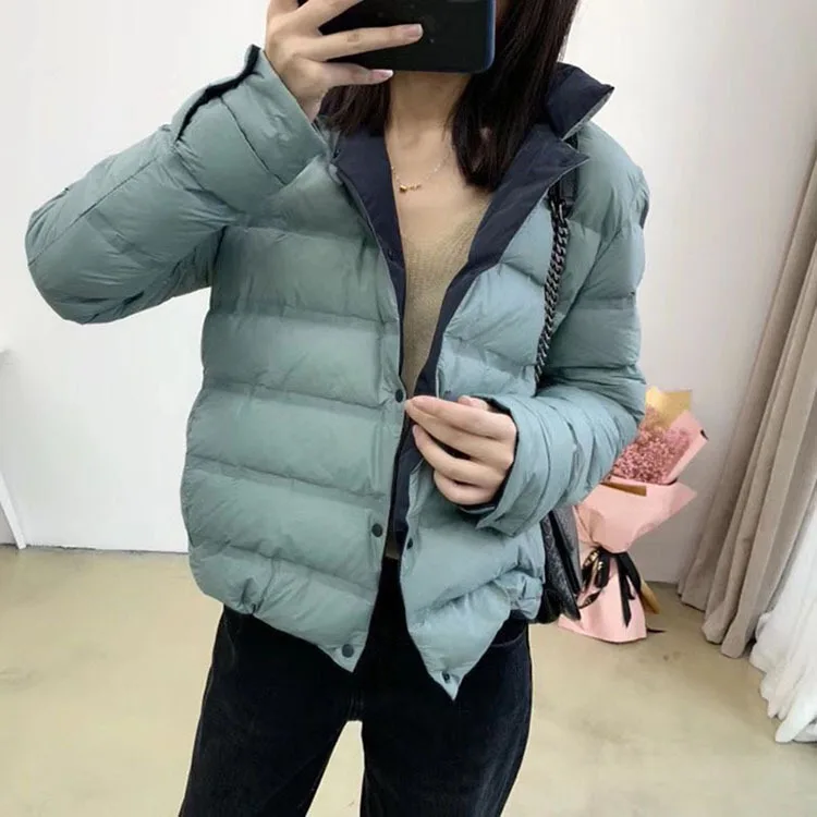 Ideal Childrens Winter Coat Kids Girls Winter Long Coat Down Jacket Duck Down Filling Contrast Color Stand Collar Outwear