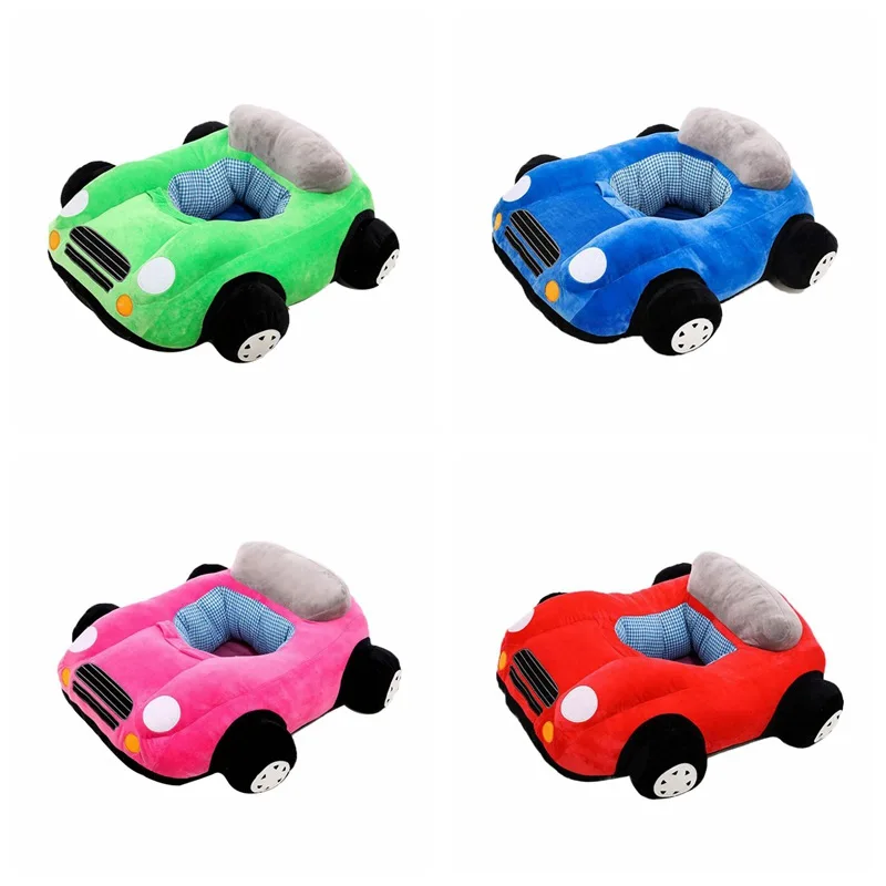 Learning Sit Chair Toddler Cartoon Car-shaped Sofa Baby Cartoon Plush Seat Infant Baby Sitting Chair Support Plush Support Seat