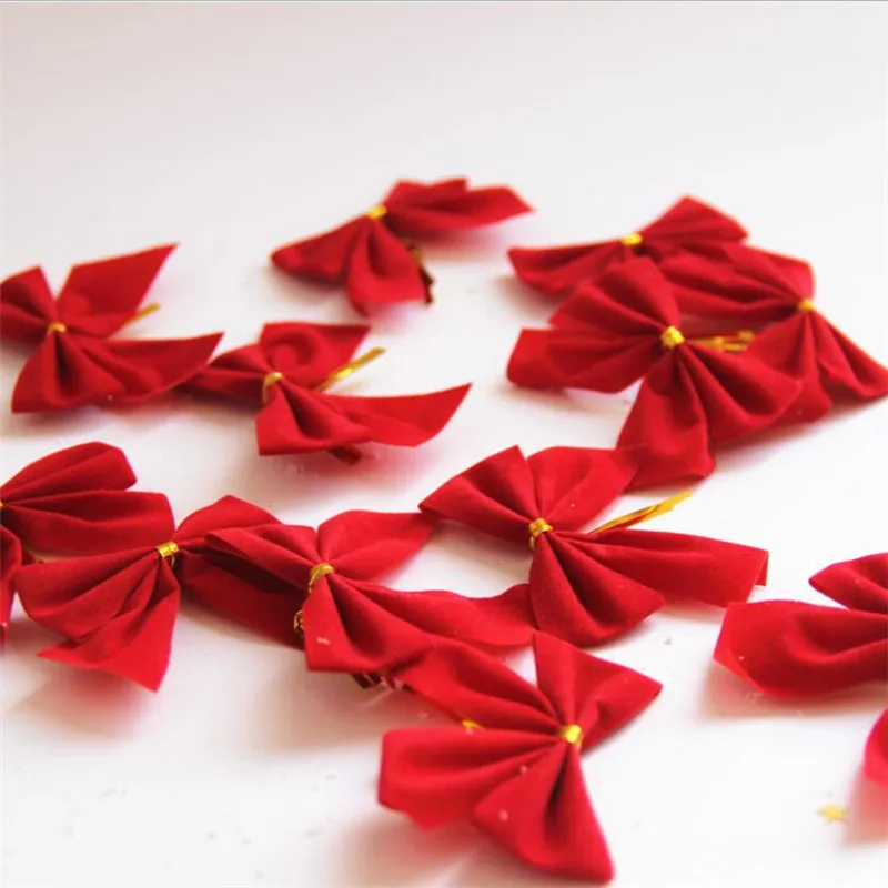 Festive Holiday Bow Ornaments Set - 12PCS Christmas Tree Decorations
