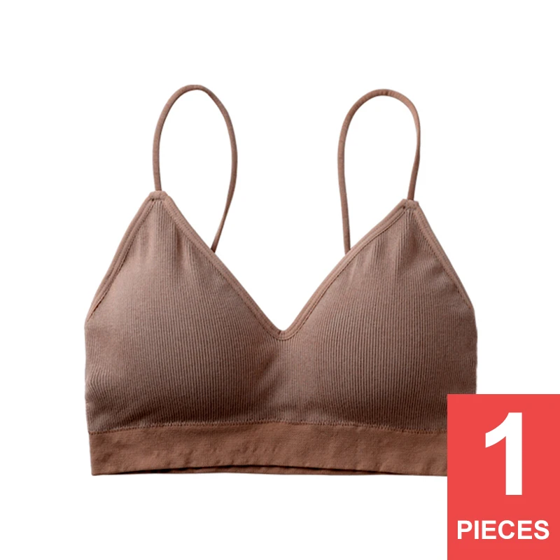 Perfering Bralette бюстгальтер пуш-ап Хлопковые женские бюстгальтеры для женщин топы для фитнеса бюстгальтер нижнее белье без косточек бесшовное A B C - Цвет: BROWN 1