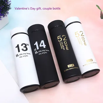

2PCS 500Ml 520/1314 Valentine's Day Gift Stainless Steel Coffee Thermos Cups Mugs Thermal Bottle Thermocup For Couples