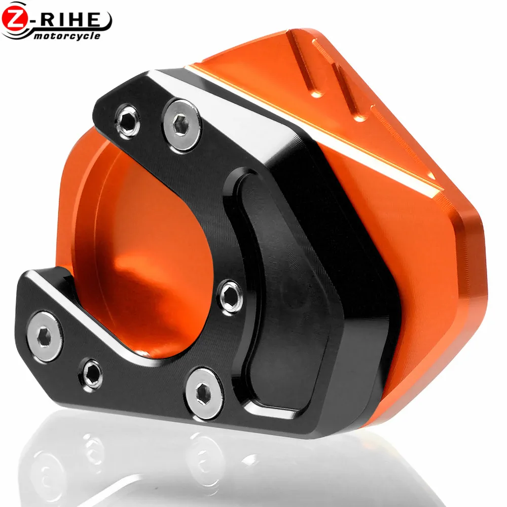 OR-BK CNC алюминиевые аксессуары для мотоциклов Sidestand Kickstand подставка для ног боковая подставка увеличенная для KTM 990 Adventure 2010 AU GB EU US - Цвет: OR-BK