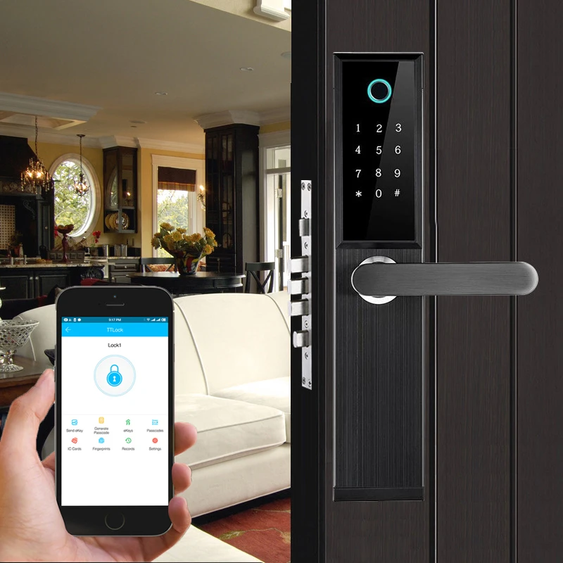 

Mobile APP Electronic Door Lock TTLock S160 With WIFI Gateway Anti-theft Intelligent Fingerprint Door Lock