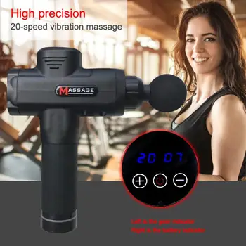 

New Massage Gun Percussion Massager Muscle Relaxing Vibrating Fitness Touch screen button massager Drop Shipping 2019 TSLM1