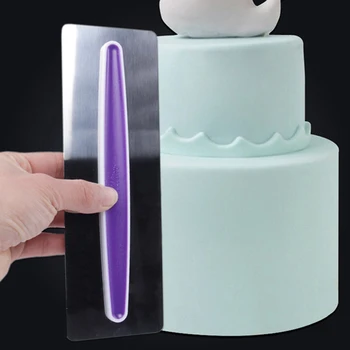 

1PC Stainless Steel Cake Scraper Baking Pastry Tools Fondant Smooth Cake Shaping Smoothing Tool SmootherCake