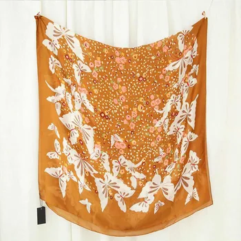 

180*90cm TOP Silk butterfly Beach Scarves Women Foulard Square Hijab Scarf Ladies Shawl wrap muffler pareo female hijab