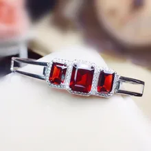 Натуральный браслет гарне 1.7ct* 2шт 3.5ct* 1 шт драгоценный камень 925 стерлингового серебра для мужчин или женщин ювелирные украшения# R99803