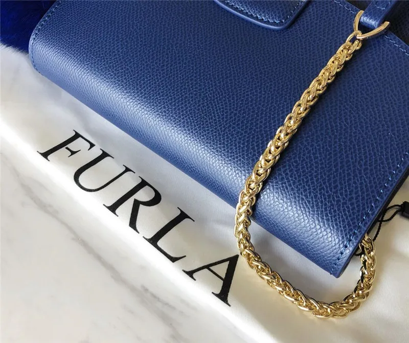 Оригинальные женские сумки FURLA, высококачественные женские кожаные сумки среднего размера, синие цвета, размер 21 см* 9 см* 15 см