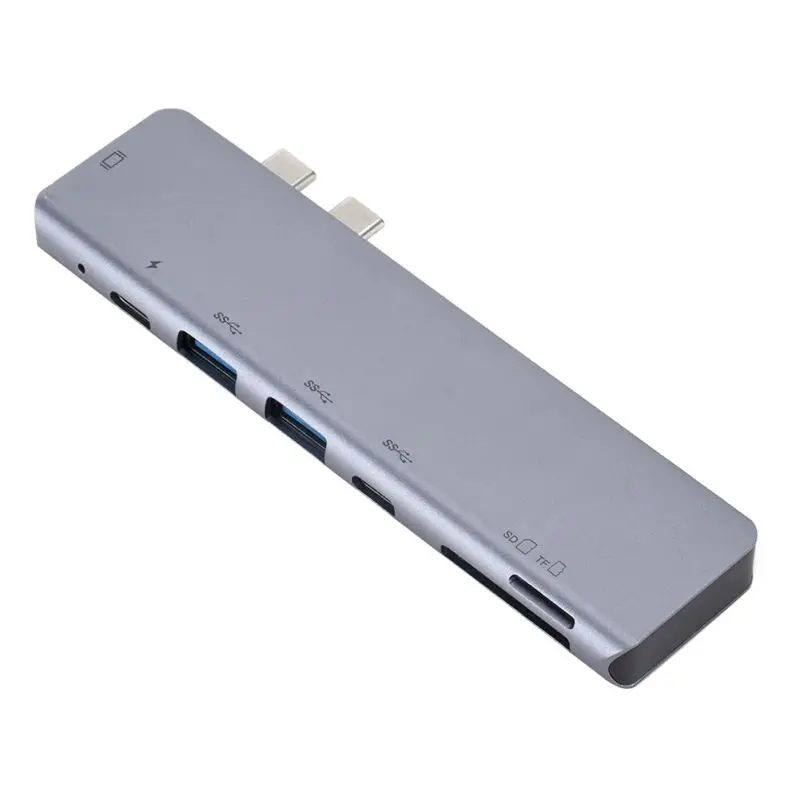 7 в 2 type C концентратор HDMI USB 3,0 5 Гбит/с TF кард-ридер USB-C адаптер для быстрой зарядки