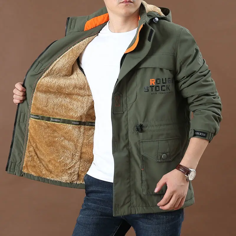 Men’s Coat Windproof Waterproof Mountaineering Suit Men’s Large Multi Pocket Work Jacket