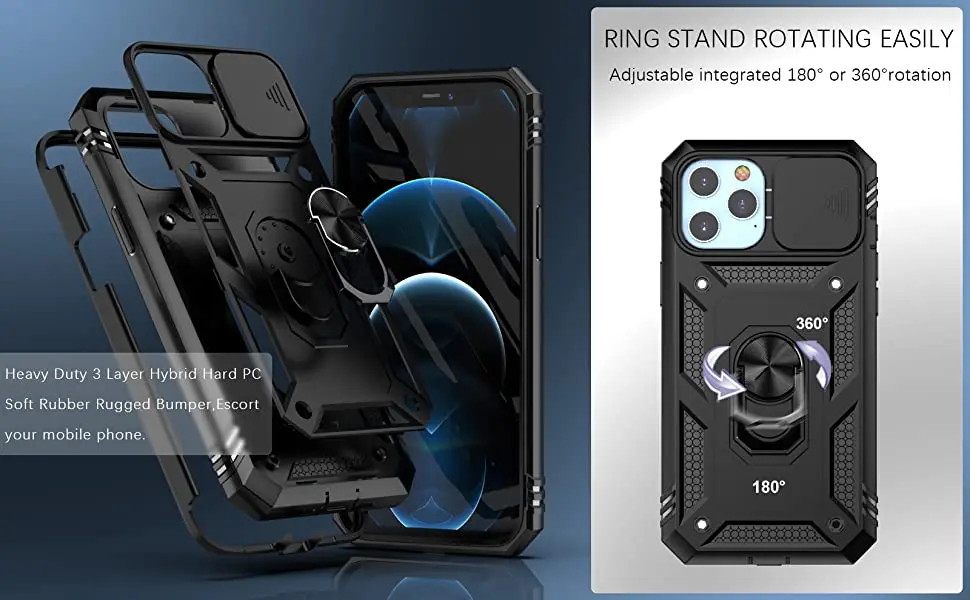 iphone 11 Pro Max cover case Case For iPhone 13 12 11 Pro Max XS Max 8 Plus Case Heavy Duty with Camera 360 Degree Rotate Kickstand Sturdy Shockproof Cover apple iphone 11 Pro Max case