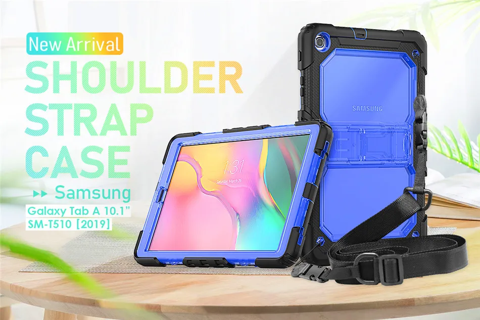Чехол для samsung Tab A 10,1 SM-T510 SM-T515 T510 сверхмощный прочный противоударный чехол tab A 10,1 в Kickstand+ шейный ремень