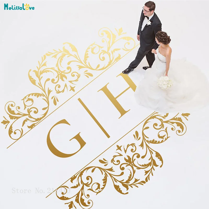 Huge Custom Initials Wedding Dance Floor Party Wall Sticker