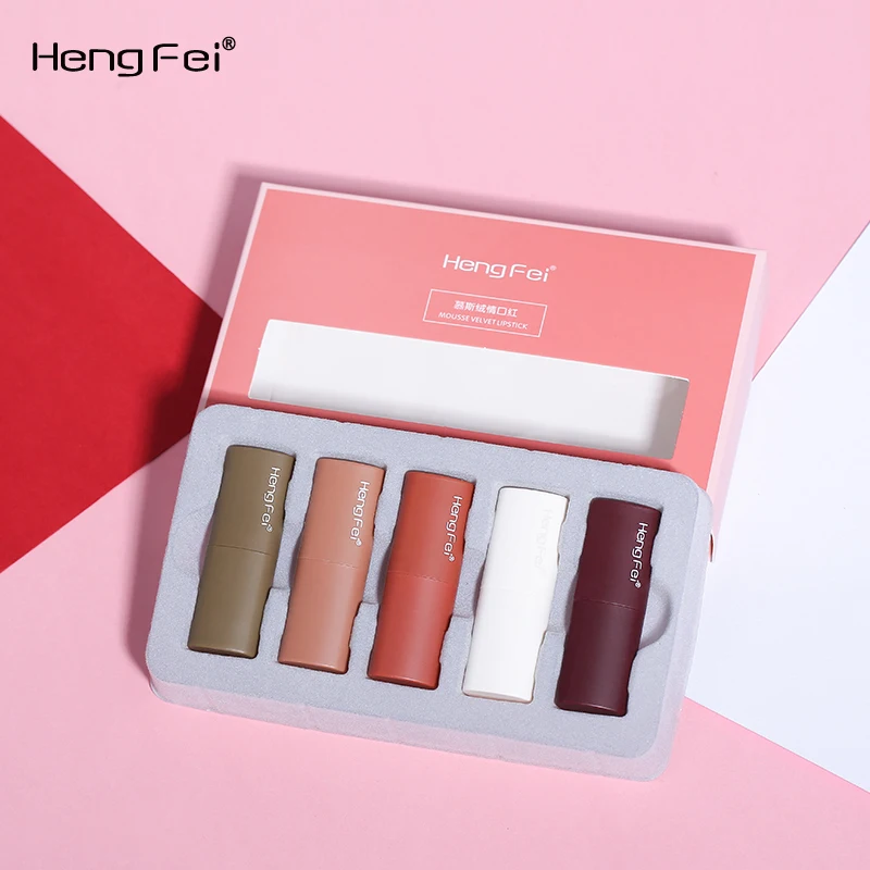 5 цветов мини бархатный пигмент матовая губная помада набор для макияжа стойкая