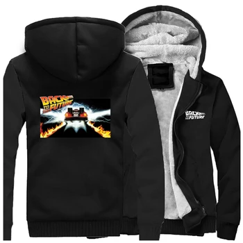 

New 2019 Hot Sale Winter Back To The Future Car Cartoon Sportswear Mens Coat Thick Hip Hop Zipper Raglan Fashion Sweatshirt
