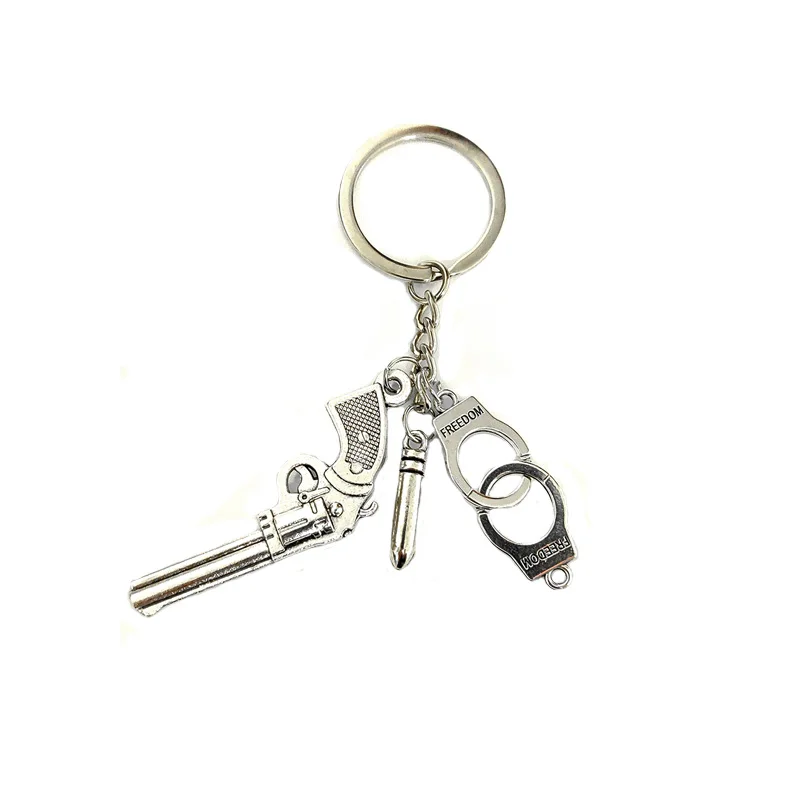 

2020New Cute Keychain Series Alloy Mini Toy Gun, Bullet Handcuffs, Happy Little Surprise Gift, Funny Keychain