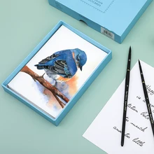 Oficjalny Paul Rubens akwarela pocztówka 100 bawełna papier 20 sztuk pudło prosty styl kreatywny pisanie powitanie prezent pocztówki tanie tanio 0110002003 Pink Blue Watercolor Gouache Sketch