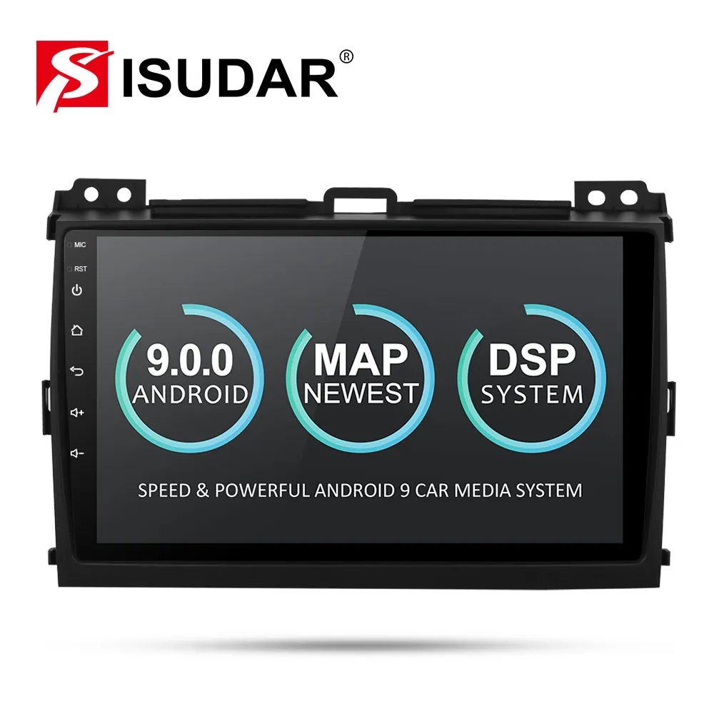 Isudar 2 Din Автомобильный мультимедийный плеер Android 9 для Toyota/Prado 120 2004-2009 автоматическое радио GPS навигация FM камера USB DVR DSP OBD