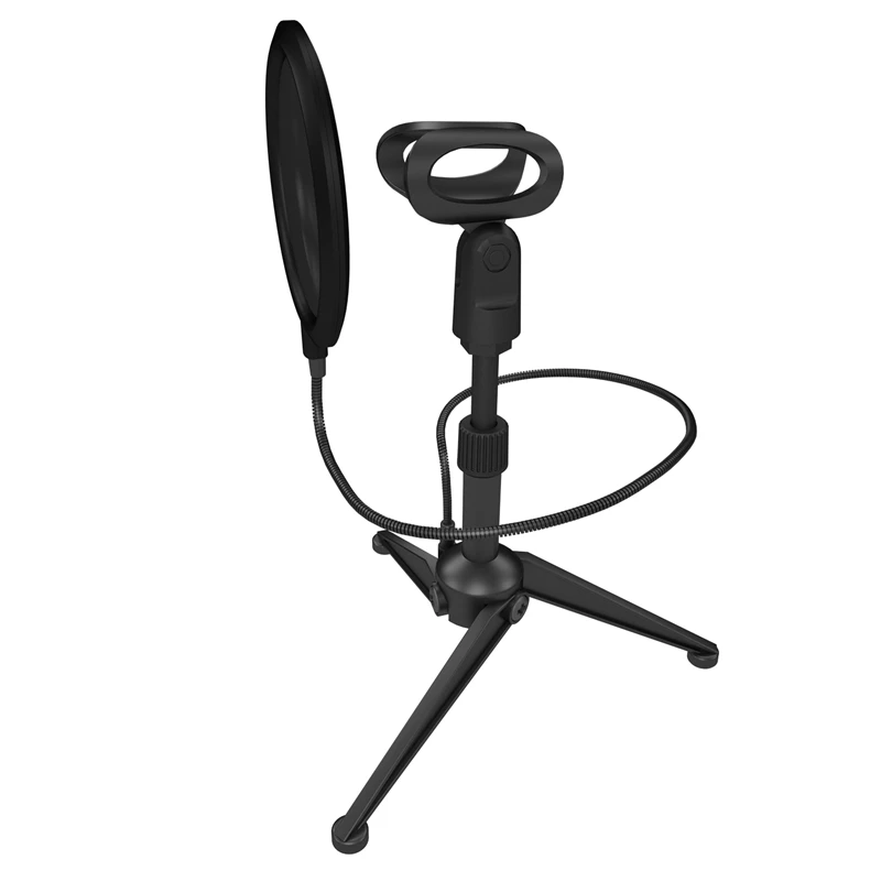 Microphone Shock Mount Double Mesh Filter& Screw Adapter Adjustable Anti Vibration Isolation Metal Mic Mount Holder Tripod Stan