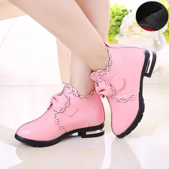 

High Heel Shoes For Girls Autumn 2020 New Fashion Bowknot Princess Shoes 3 4 5 6 7 8 9 10 11 12 Years Old Girls Leather Shoes