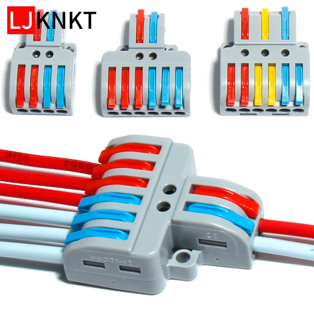 

PCT Multi port fast multi function wire splitter soft hard wire connectors durable insulation flame retardant Splicing Spring