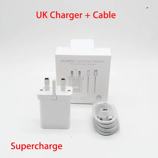 UK Charger and Cable Оригинальное быстрое зарядное устройство huawei QC 2,0 5 В/2 А, адаптер питания для быстрой зарядки, кабель usb type c для huawei p20 lite P9 P10 Honor 9 Lite/7 - Plug Type: UK Charger and Cable