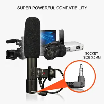 

Hot sale professional Condenser Microphone 3.5mm Recording Microphone Interview Mic for DSLR Camera Video DV Camcorder