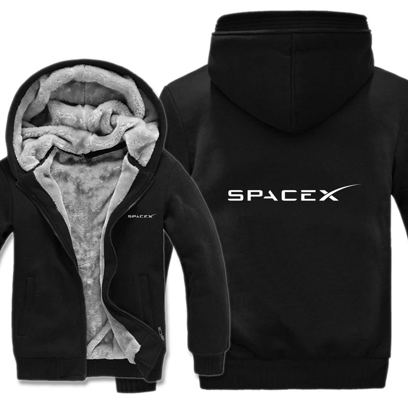 Space X толстовки мужские модные пальто пуловер шерстяная куртка с подкладкой космические X толстовки с капюшоном HS-063