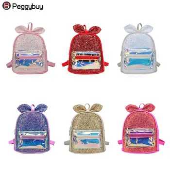 

Fashion Sequins Backpack Laser Splicing Cute Bowknot Princess School Book Bags Children Colorful Mini Backpack