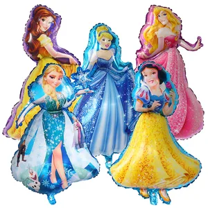 5Pcs Large Disney Princess Balloon 90*55cm Snow White Cinderella Elsa Air Globo Girl‘s Birthday Party Decorations Kids Toys Gift