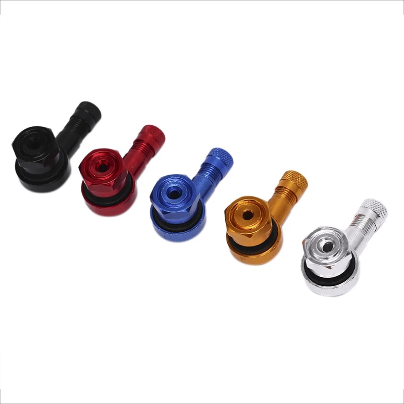 Motorcycle Valve Stems 2Pcs 90 Degree Angle CNC Aluminum Valve Stem Motorcycle Wheel Tire Tubeless Valve Stems for 10mm 11.3mm Rim Wheel Parts