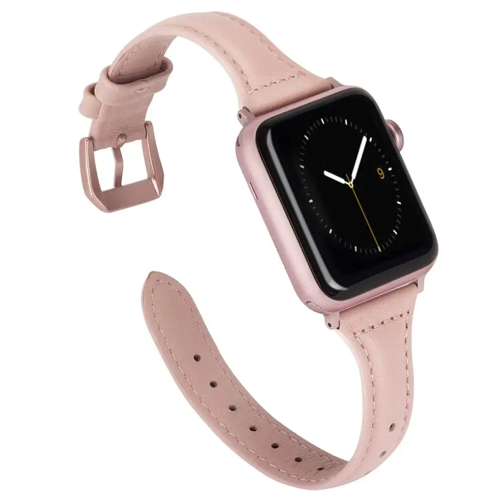 Ремешок из натуральной кожи для Apple Watch 5 ремешок 44 мм/42 мм/40 мм/38 мм iwatch series 5 4 3 2 1 Смарт-часы ремешок аксессуары