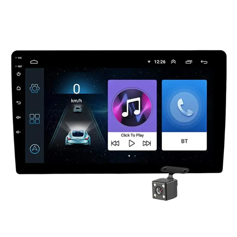with Cam 2 Din автомагнитола Android 9,1 9 дюймов сенсорный экран стерео gps Навигация FM радио WiFi Bluetooth головное устройство плеер - Цвет: with Cam