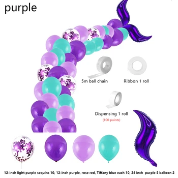 

42Pcs/Set Mermaid Balloon Garland Set Mermaid Tail Balloon Under The Sea Party Decorations Wedding Girl Birthday Party Decor