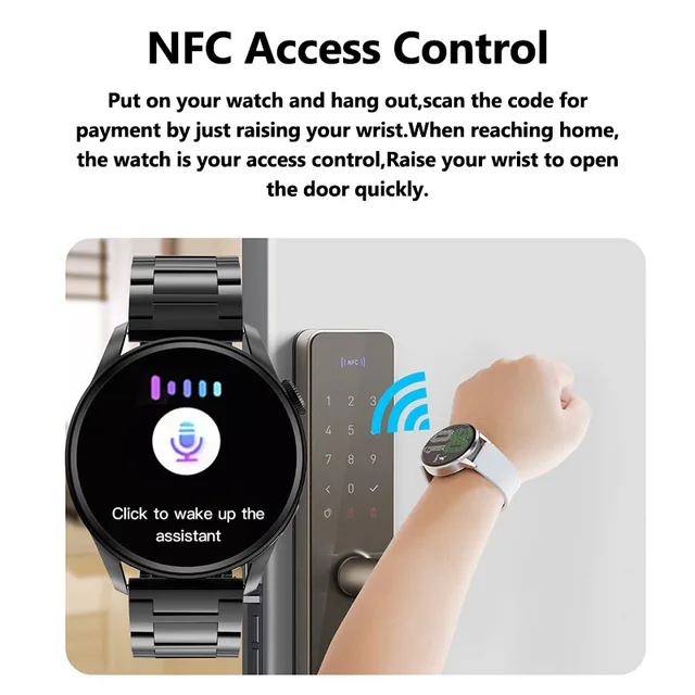 Женские смарт-часы с NFC Bluetooth звонки, спортивные часы с GPS-треком умные часы с голосовым ассистентом и пульсометром для Android и IOS 3