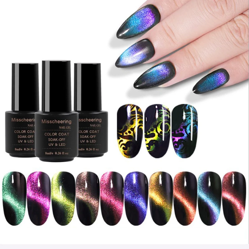 

Chameleon Magic 8ml Cat Eye UV Gel Polish Long Lasting Shining Chameleon 5D Magnetic Soak Lacquer Nail Art DIY Design