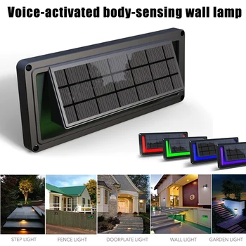 

Hot Solar Lights Outdoor Alloy Sound Control LED Waterproof Lamp Decorative Yard Lights Garden Driveway MVI-ing
