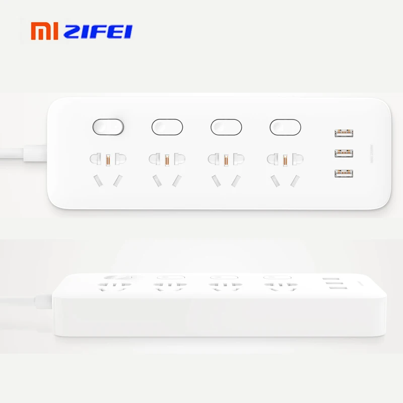 Xiaomi умный дом электронный блок питания розетка Зарядка 3 USB 4 розетки стандартная вилка EU US 2 м 4 переключатель управления