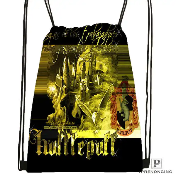 Custom hufflepuff-@ 03-походная сумка на шнурке милый рюкзак для детей(черная спинка) 31x40 см#180611-03-127