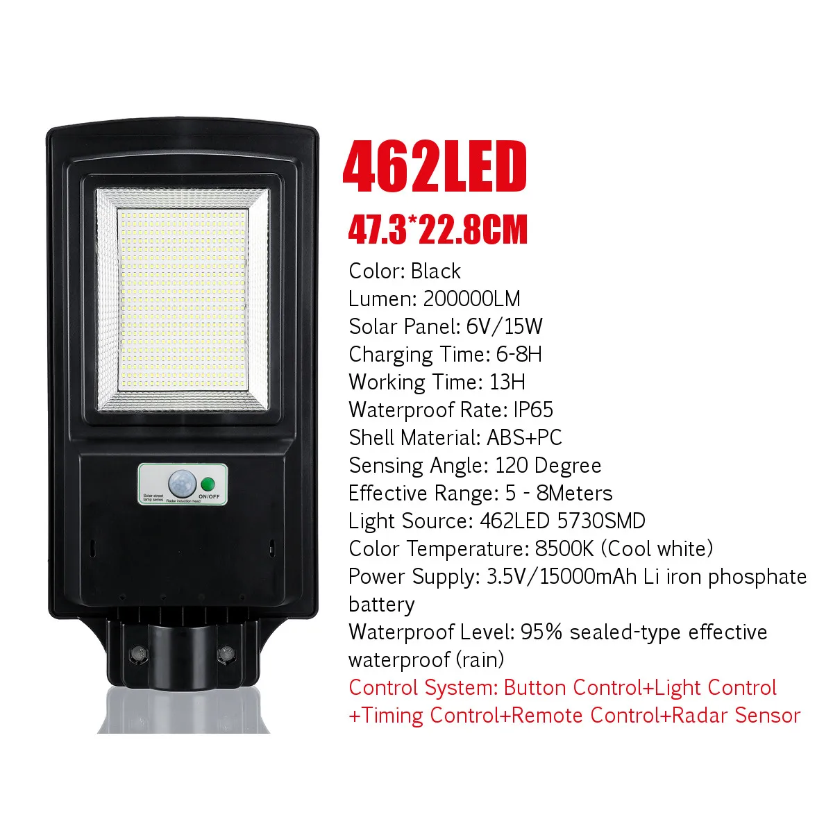 3500 Вт IP65 Светодиодный уличный фонарь на солнечной батарее 436/936LED 8500K свет радар
