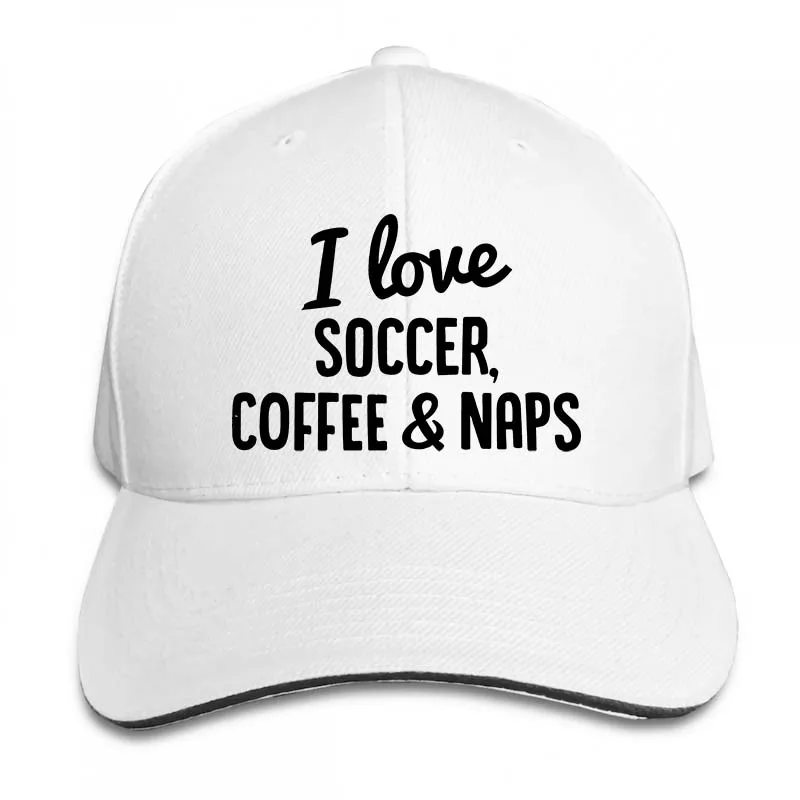 I love Soccer coffee& Nap, забавная футбольная бейсболка для мужчин и женщин, Кепка для водителя грузовика, модная Регулируемая Кепка - Цвет: 2-White