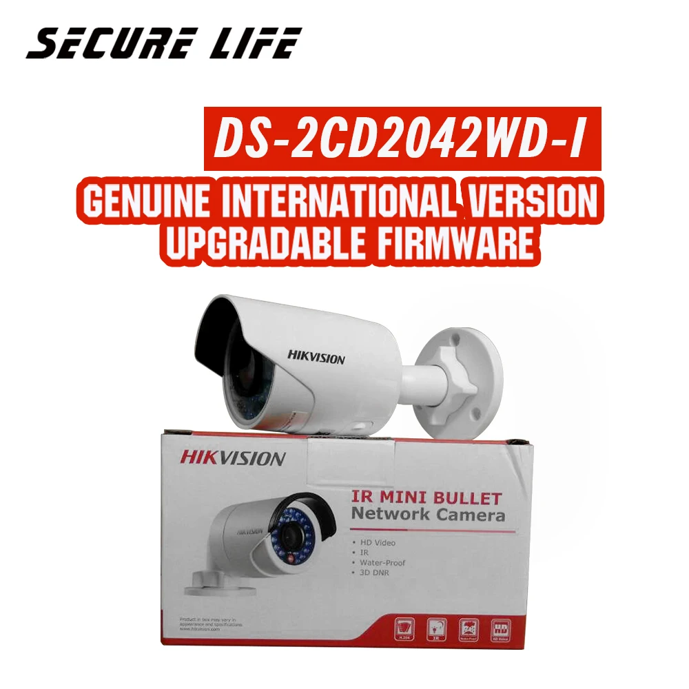 International version DS-2CD2042WD-I English version 4MP IR Bullet Network Camera, P2P ip security CCTV camera POE