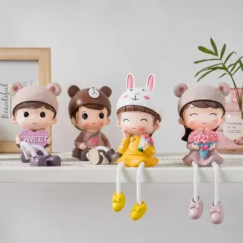 

North European Hanging Foot Doll Couple Rasin Model Living Room Bookshelf Cafe Home Decoration Creative Christmas Brithday