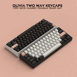 Capuchons de touches en PBT DOUBLE injection, 160 touches, profil Cherry Olivia, épais, pour clavier de jeu mécanique Filco CHERRY Ducky iKBC 