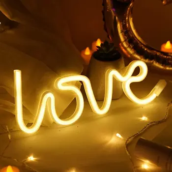 

Creative LED Neon Light Sign LOVE HEART Wedding Party Decoration Neon Lamp Valentines Day Anniversary Home Decor Night Lamp Gift