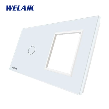 WELAIK EU Touch Switch DIY Parts Glass Panel Only Wall Light Switch Crystal Glass Panel Square